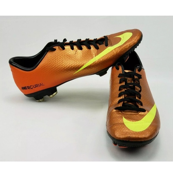 Nike Mercurial Orange Soccer Cleats Mans Size 7.5 - Picture 3 of 10